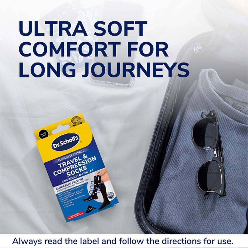 Scholl Flight Compression Socks Black W8-11 M6-9