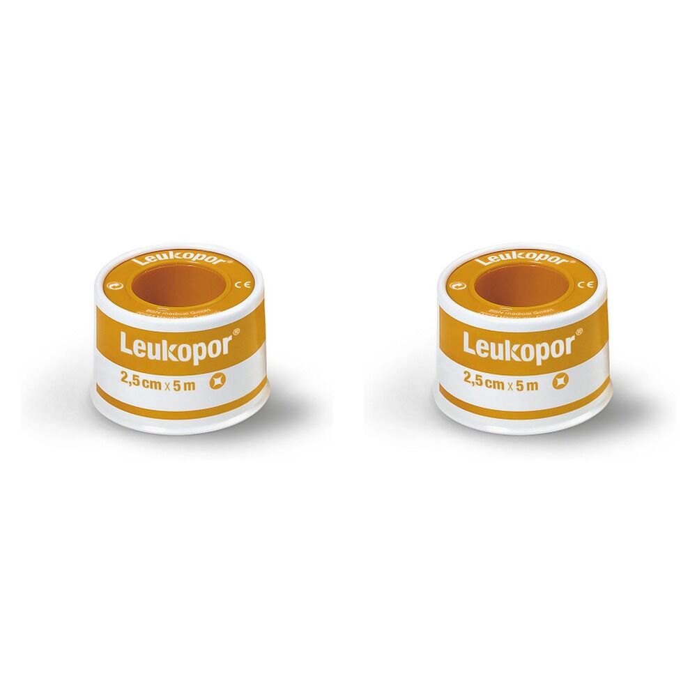 Leuko Leukopor Low Allergy Tape 2.5cm x 9.2m 12 Pack Bundle of 2
