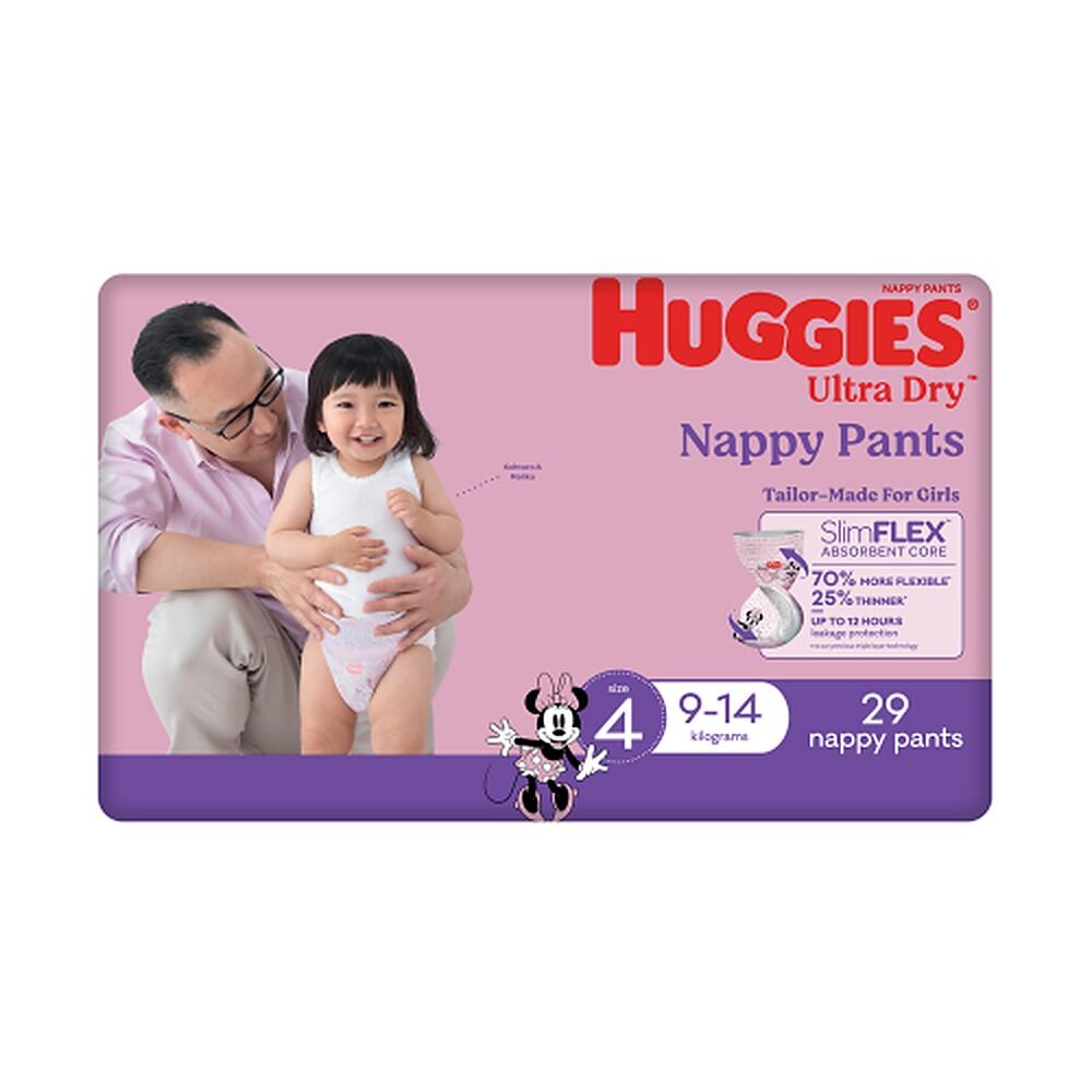 Huggies Nappy Pants Toddler Girl Size 4 29 Pack x 3