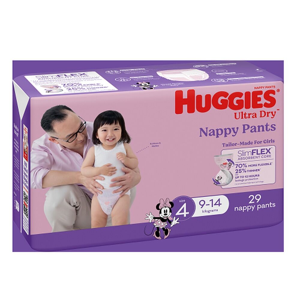 Huggies Nappy Pants Toddler Girl Size 4 29 Pack x 3