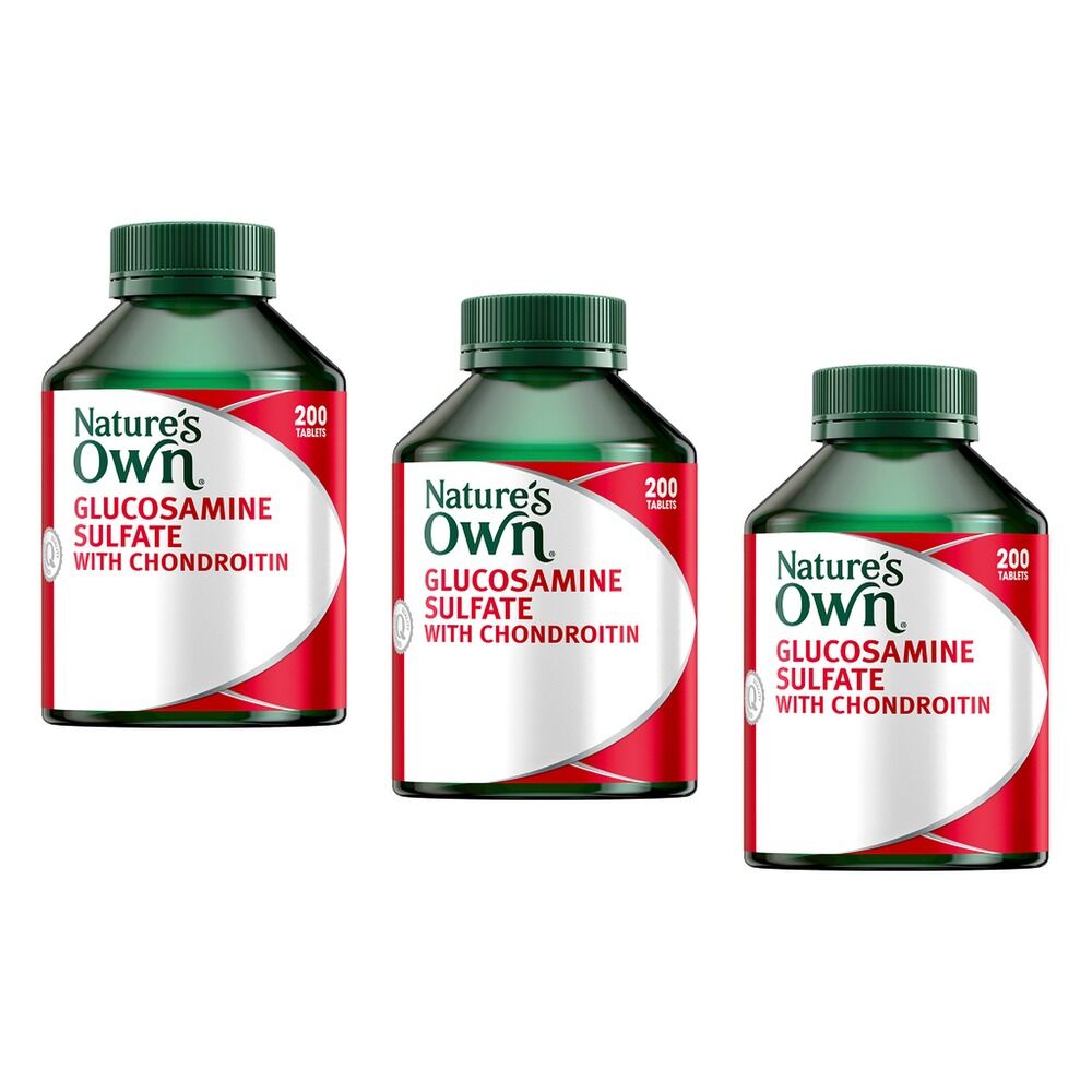 Nature's Own Glucosamine Sulfate with Chondroitin 200 Tablets Pack of 3