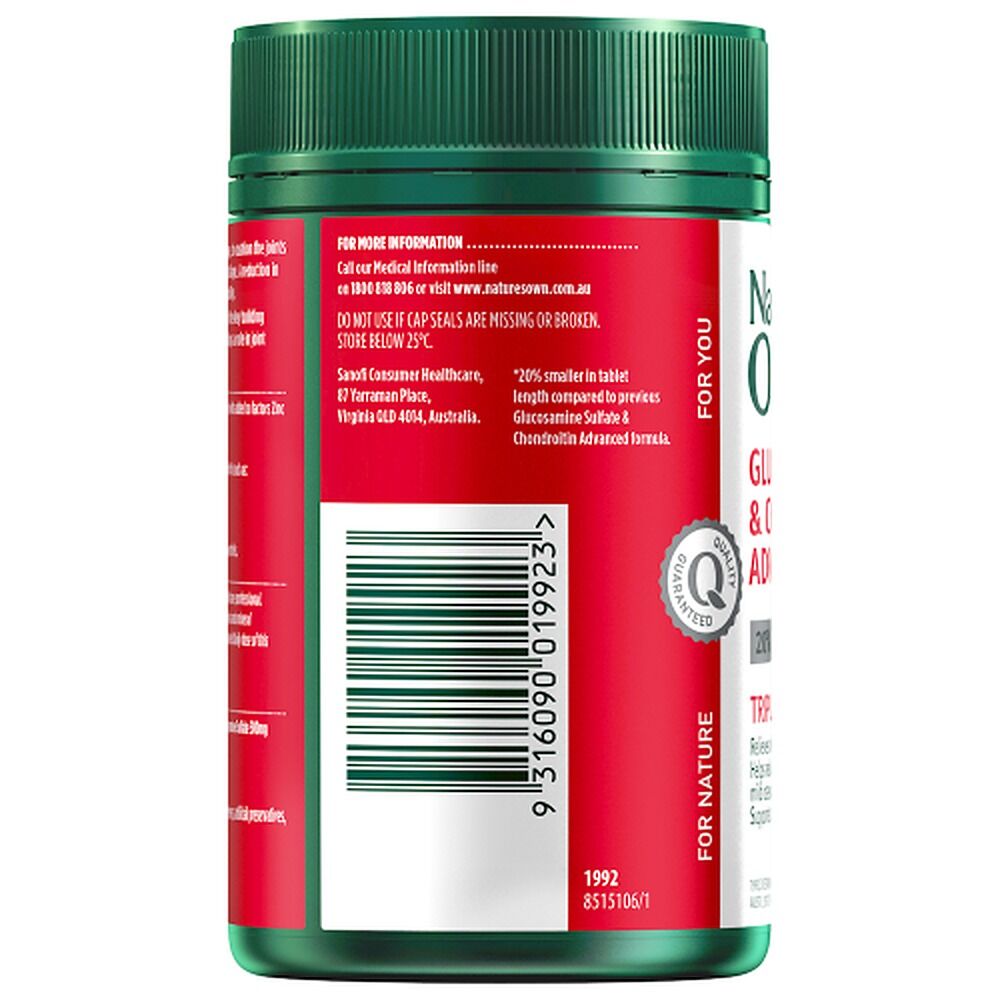 Nature's Own Glucosamine Sulfate & Chondroitin Advanced 180 Tablets