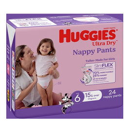 Huggies UltraDry Nappy Pants Junior Girl 24 Pack x 3