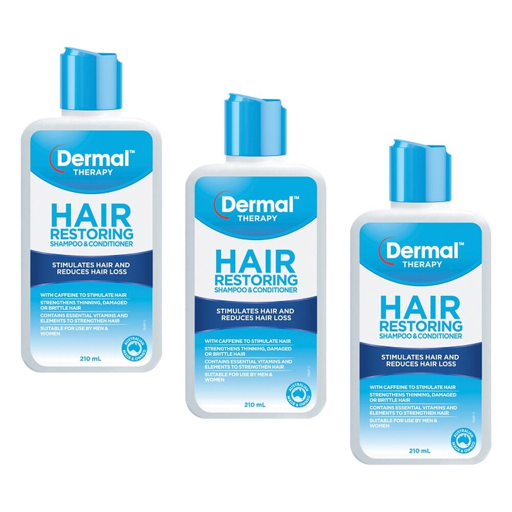Dermal Therapy Hair Restoring Shampoo & Conditioner 210mL Pack of 3