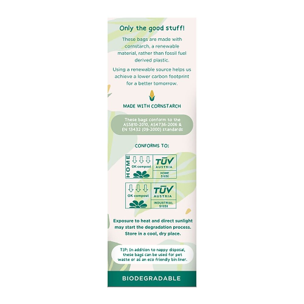 GAIA Natural Baby Biodegradable Nappy Bags 50 Pack