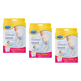Scholl ExpertCare PediMask with Macadamia Oil 4 Pairs Pack of 3