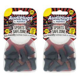 Audiplugs Sports Safe Zone Foam Ear Plugs 4 Pairs Pack of 2
