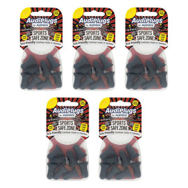 Audiplugs Sports Safe Zone Foam Ear Plugs 4 Pairs Pack of 5