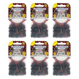 Audiplugs Sports Safe Zone Foam Ear Plugs 4 Pairs Pack of 6
