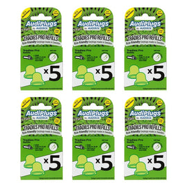 Audiplugs Tradies Pro Refills 5 Pairs Pack of 6