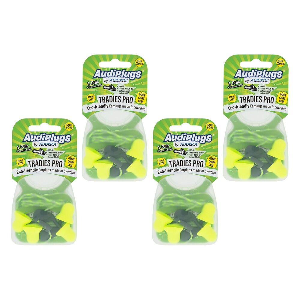 Audiplugs Tradies Pro Refill Pack of 4