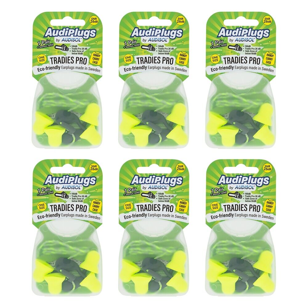 Audiplugs Tradies Pro Refill Pack of 6