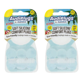 Audiplugs Soft Silicone Comfort Plugs 3 Pairs Pack of 2