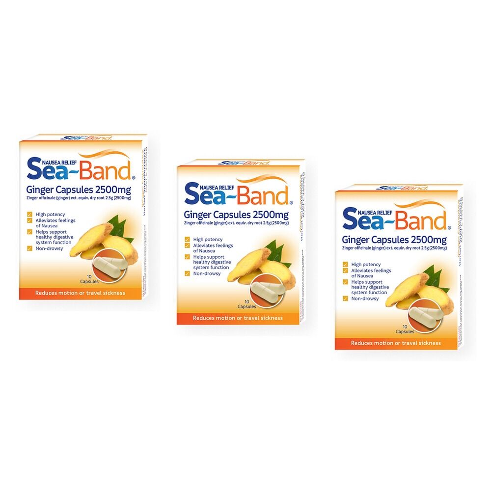 Seaband Ginger Capsules 250mg 10 Capsules Pack of 3
