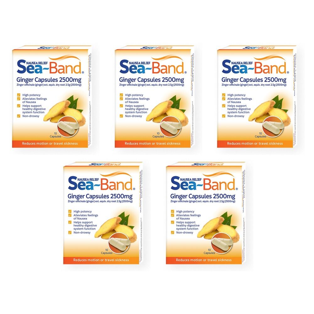 Seaband Ginger Capsules 250mg 10 Capsules Pack of 5