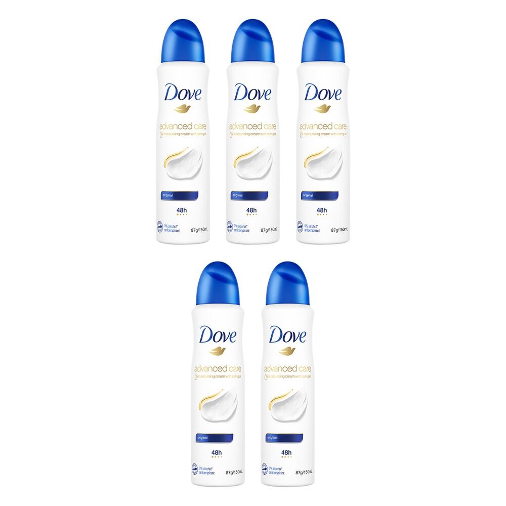 Dove Advanced Care Antiperspirant Aerosol Deodorant Original 150mL Pack of 5