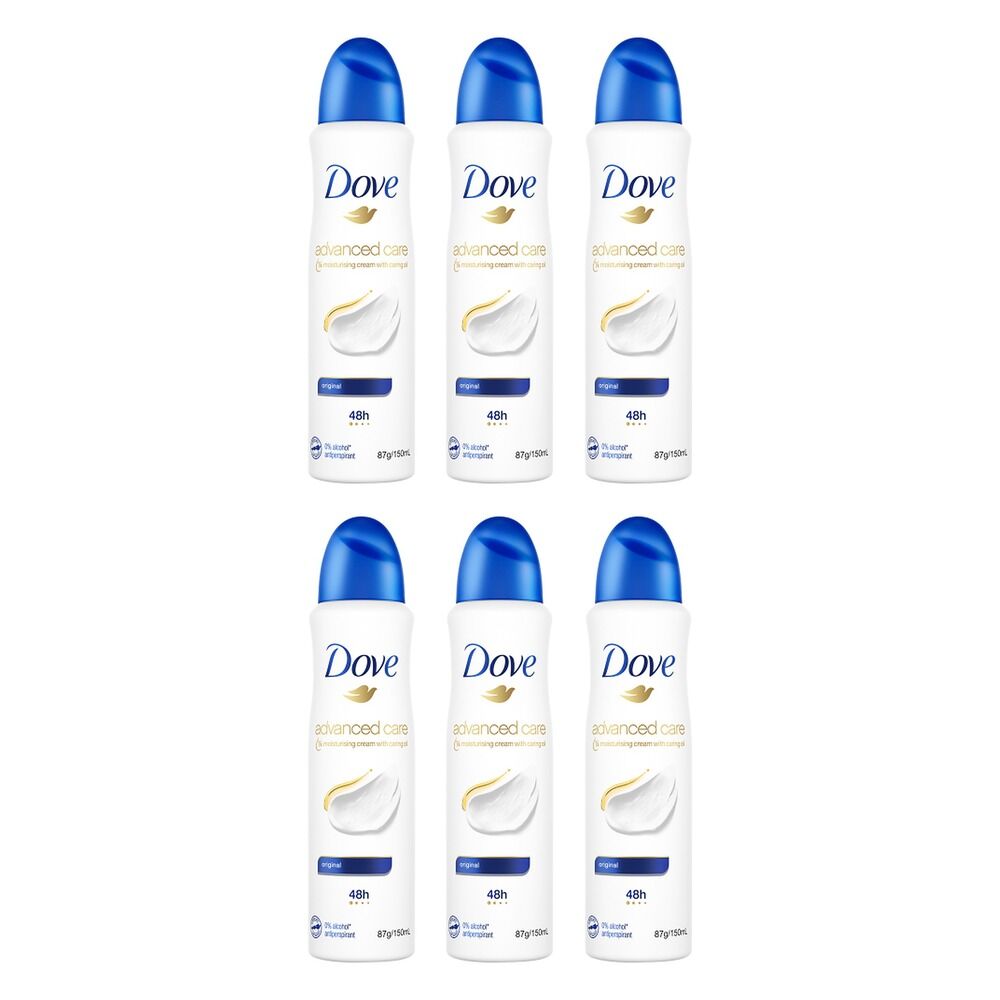 Dove Advanced Care Antiperspirant Aerosol Deodorant Original 150mL Pack of 6