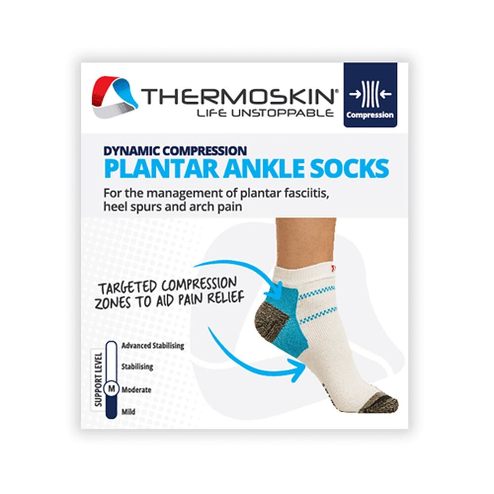 Thermoskin Plantar FXT Compression Socks Ankle Medium White