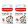 Elastoplast Sensitive Kids Animal Print Plasters 20 Pack Bundle of 2