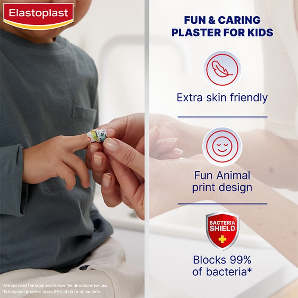 Elastoplast Sensitive Kids Animal Print Plasters 20 Pack