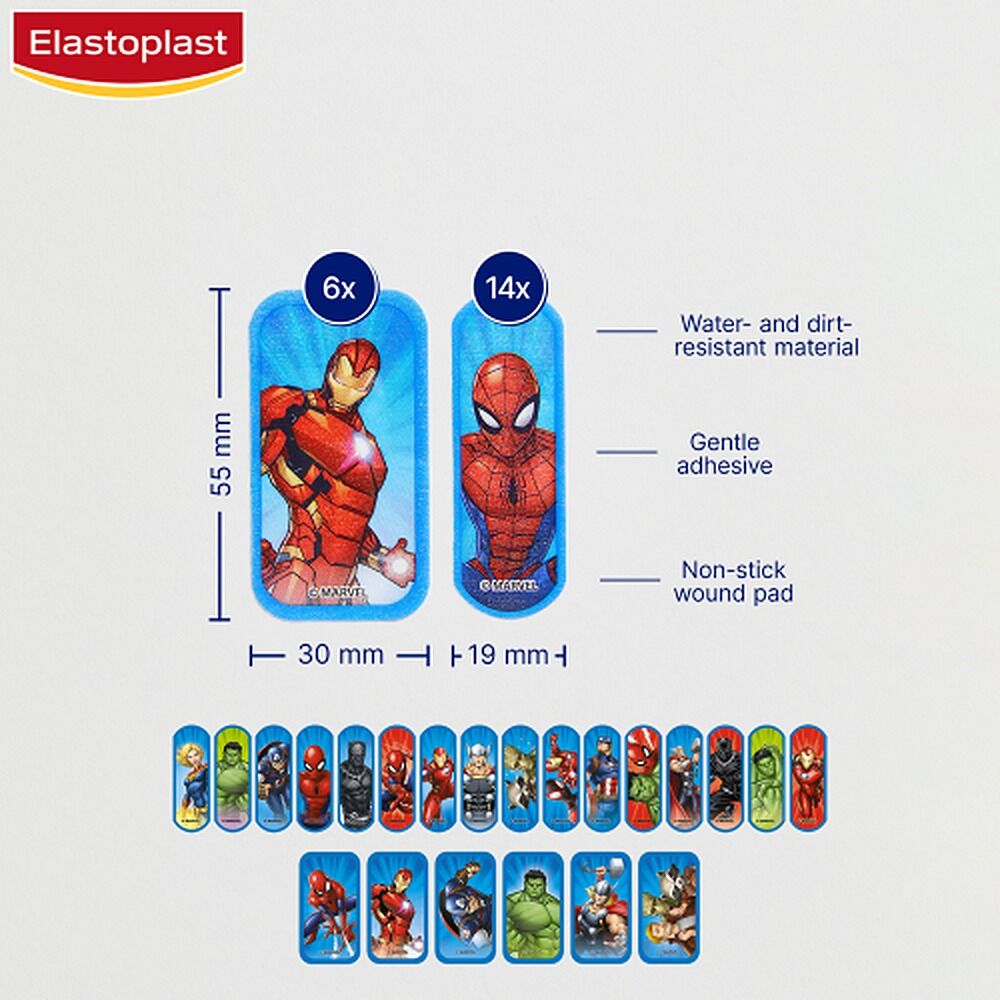 Elastoplast Marvel Kids Plasters 20 Pack