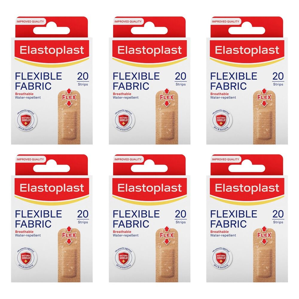 Elastoplast Flexible Fabric Plasters 20 Pack Bundle of 6