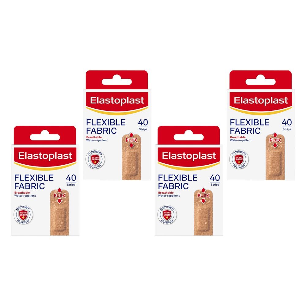 Elastoplast Flexible Fabric Plasters 40 Pack Bundle of 4