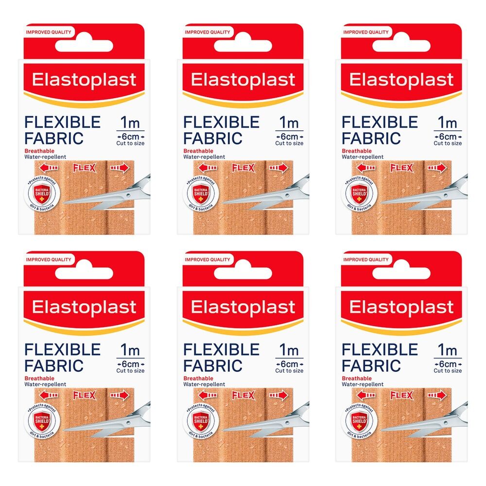 Elastoplast Flexible Fabric Plaster 1 Metre Pack of 6