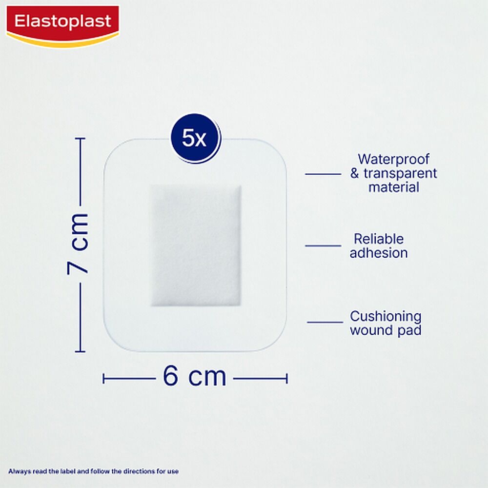 Elastoplast Waterproof XL Sterile Dressings 6cm x 7cm