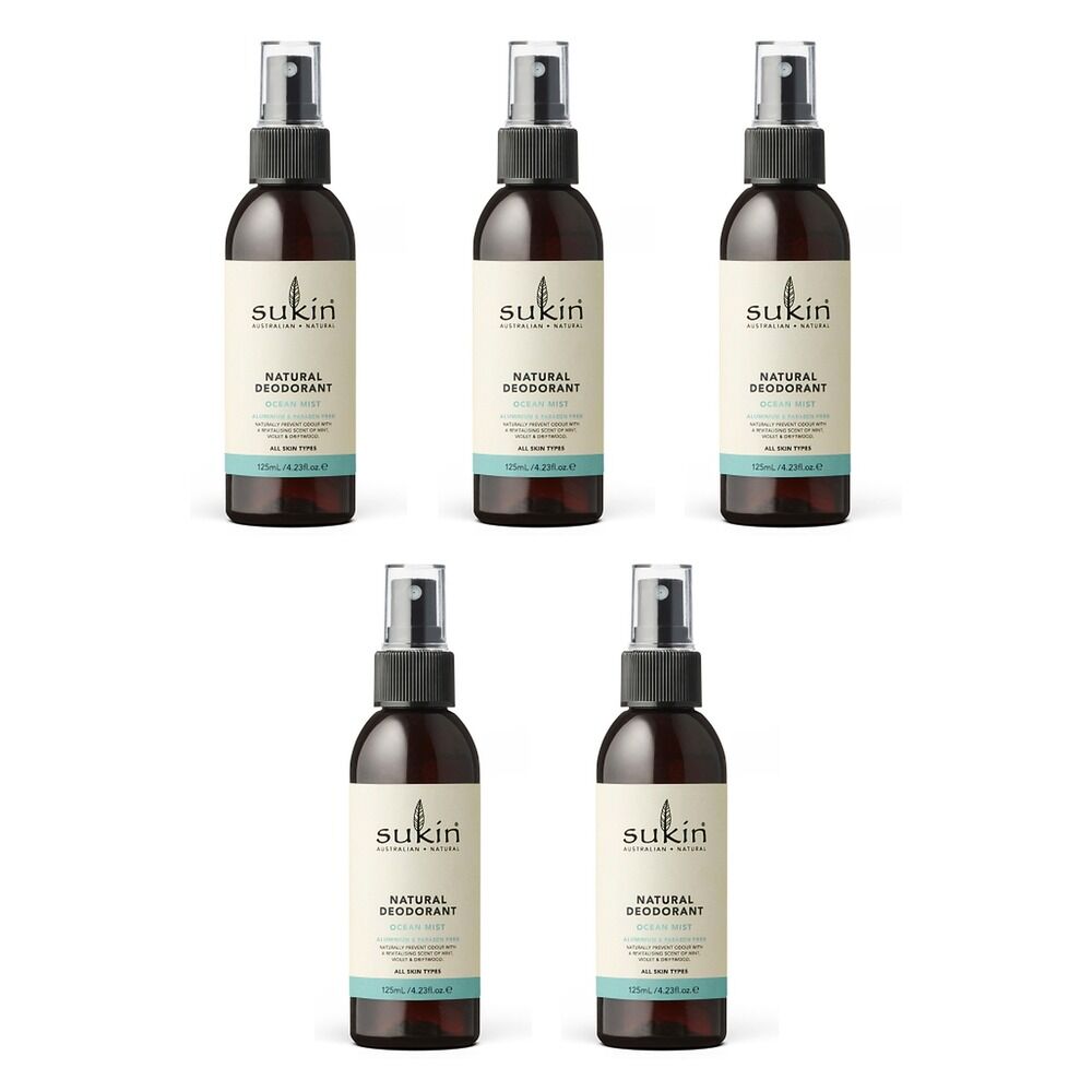 Sukin Natural Deodorant Ocean Mist 125mL Pack of 5