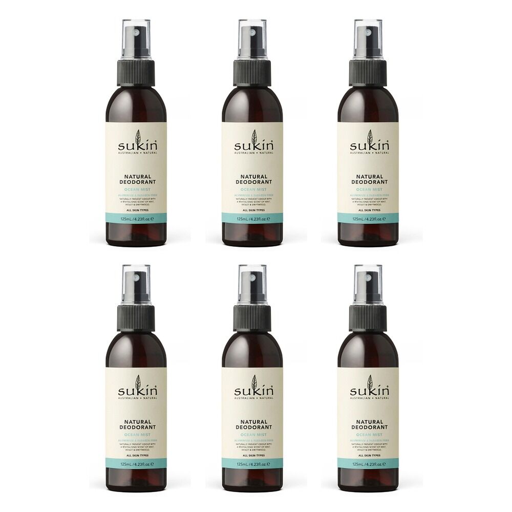 Sukin Natural Deodorant Ocean Mist 125mL Pack of 6