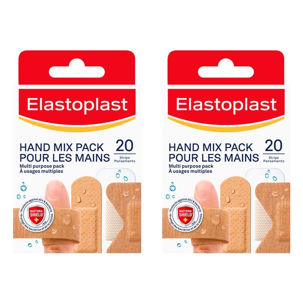 Elastoplast Hand Mix Plaster Pack 20 Pack Bundle of 2