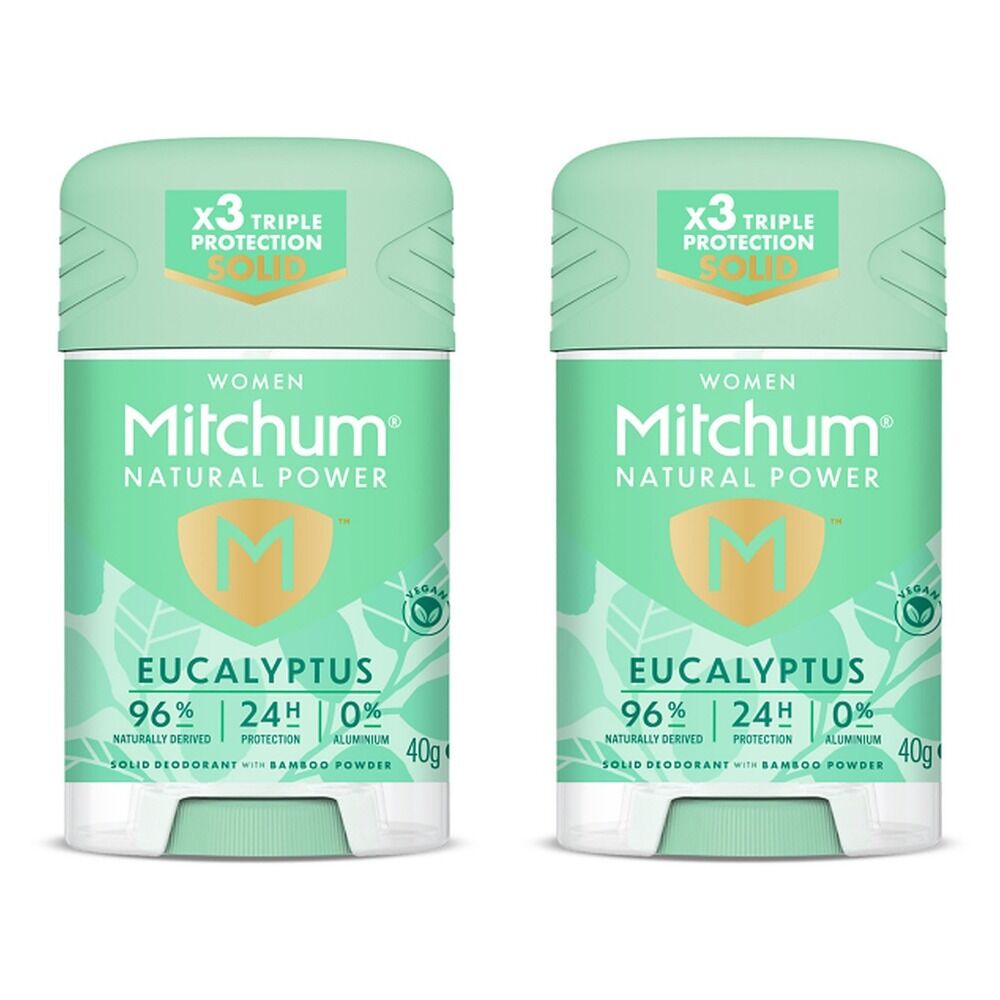 Mitchum Natural Deodorant Stick Eucalyptus 40g Pack of 2