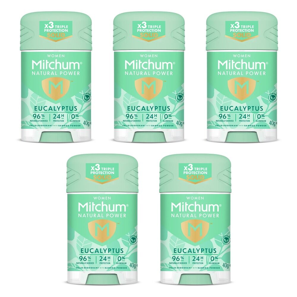 Mitchum Natural Deodorant Stick Eucalyptus 40g Pack of 5