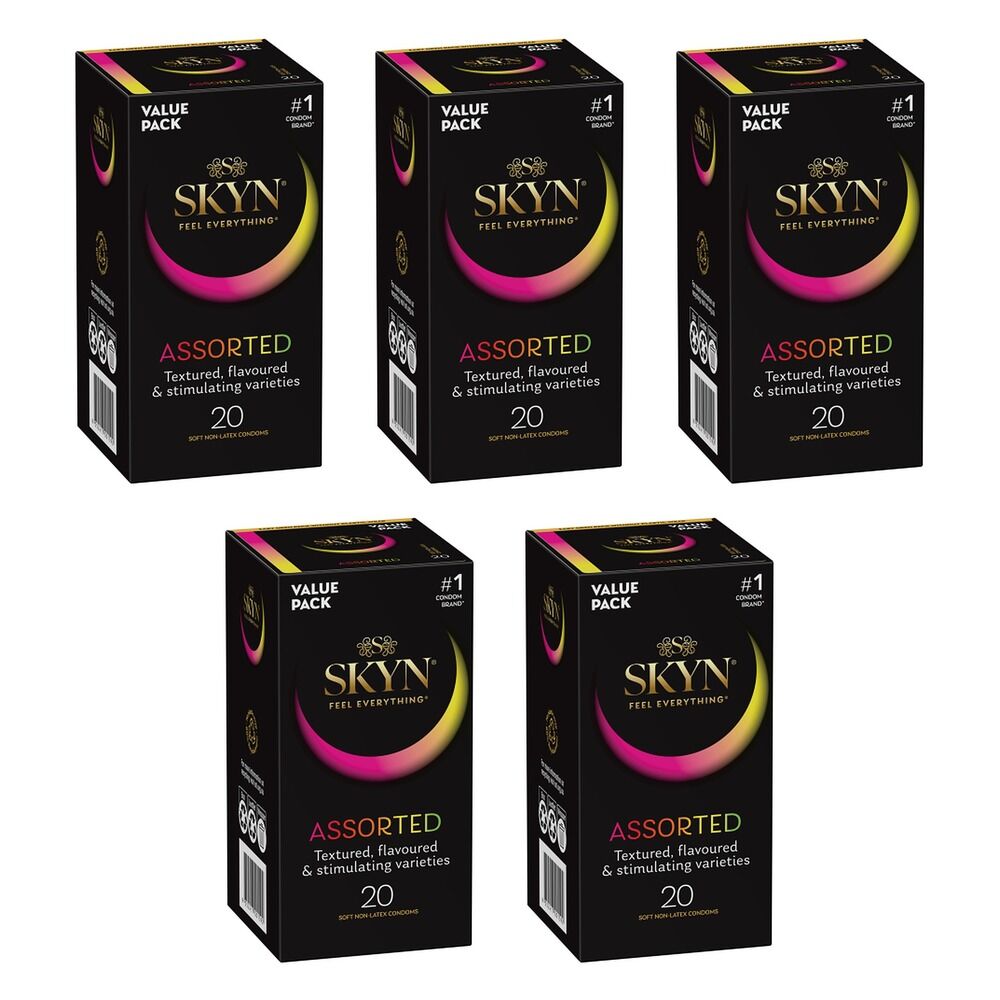 Skyn Condoms Assorted 20 Pack Bundle of 5