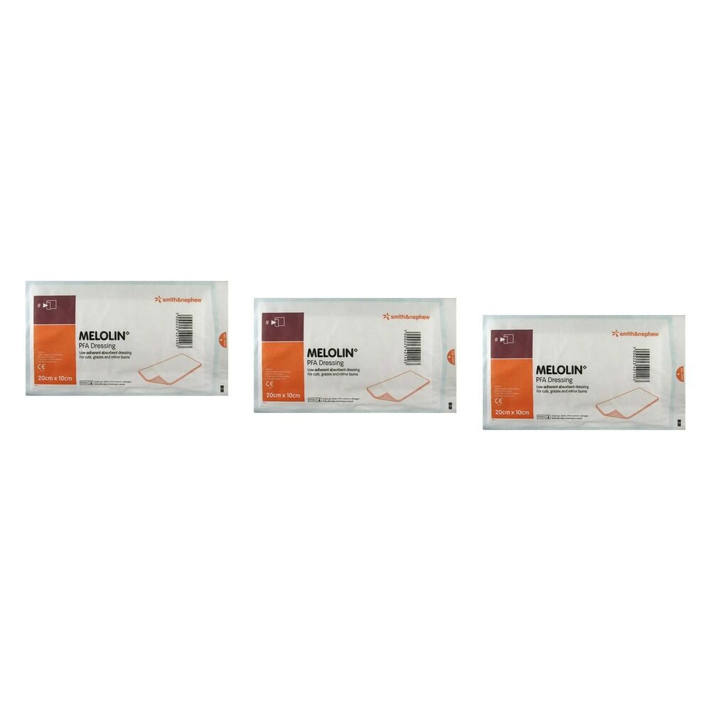 Melolin Low Adherent Wound Dressing 10cm x 20cm x 100 Bundle of 3