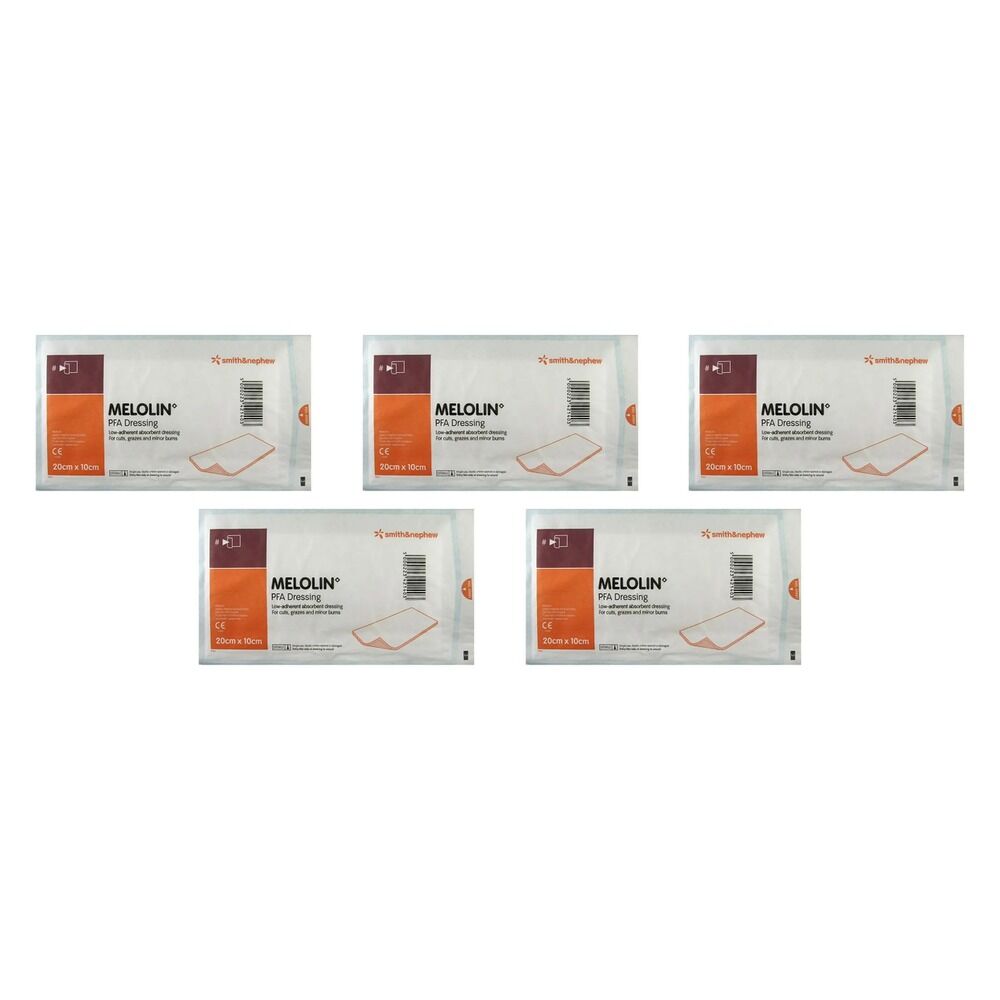 Melolin Low Adherent Wound Dressing 10cm x 20cm x 100 Bundle of 5