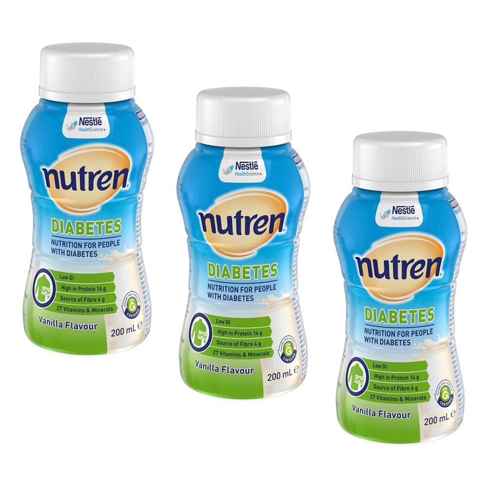 Nutren Diabetes RTD Vanilla Nutrition Drink 200mL x 4 Bundle of 3