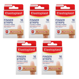 Elastoplast Finger Strips Flexible Fabric 16 Pack Bundle of 5