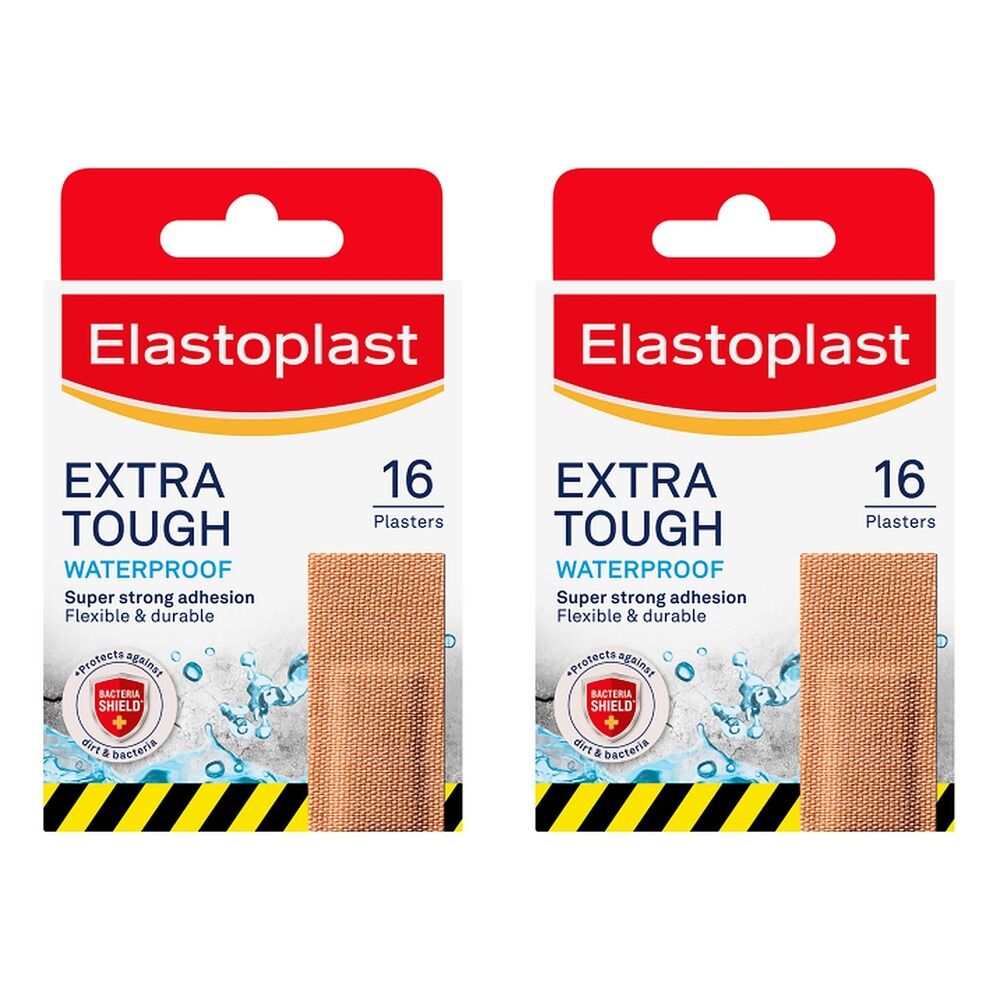 Elastoplast Extra Tough Waterproof Plasters 16 Pack Bundle of 2