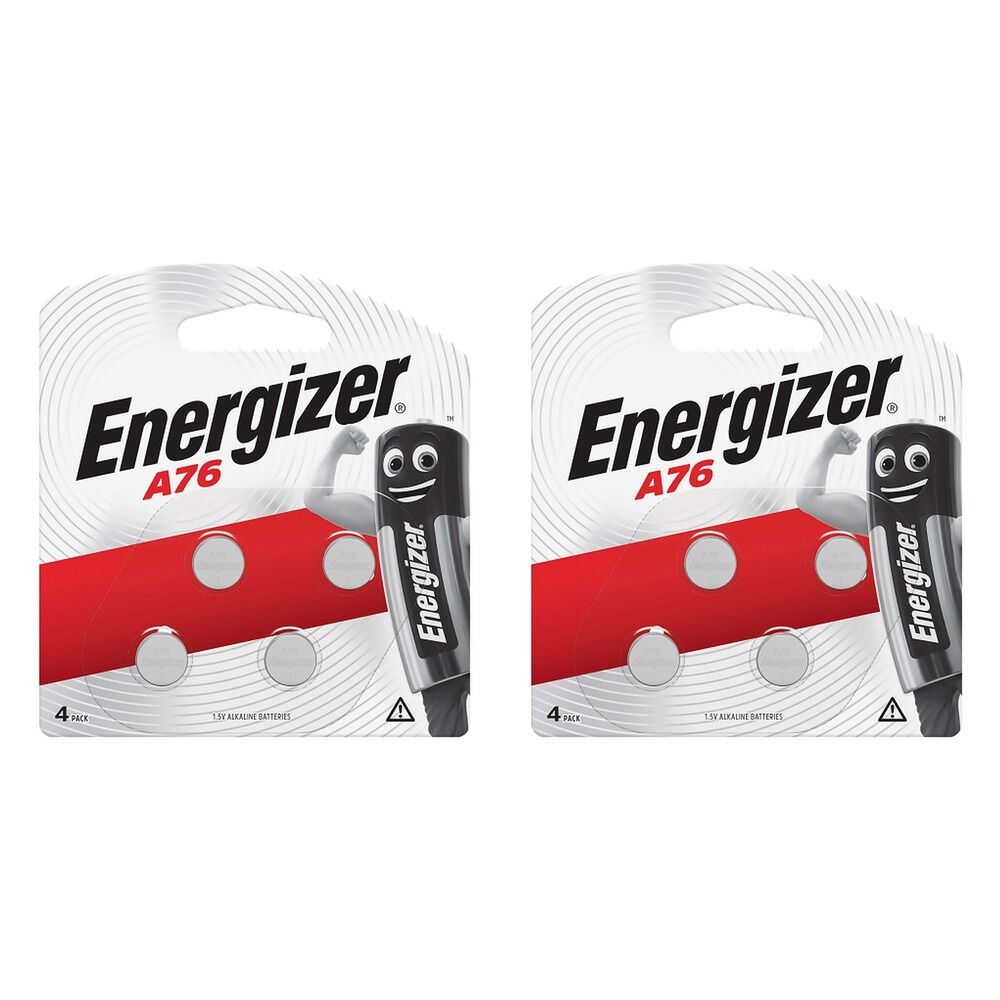 Energizer A76 Silver Oxide Button Battery 4 Pack Bundle of 2