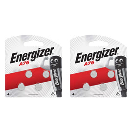 Energizer A76 Silver Oxide Button Battery 4 Pack Bundle of 2