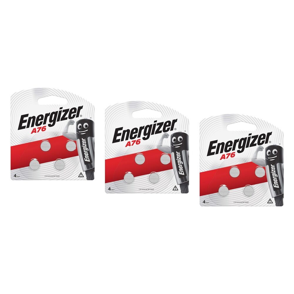 Energizer A76 Silver Oxide Button Battery 4 Pack Bundle of 3