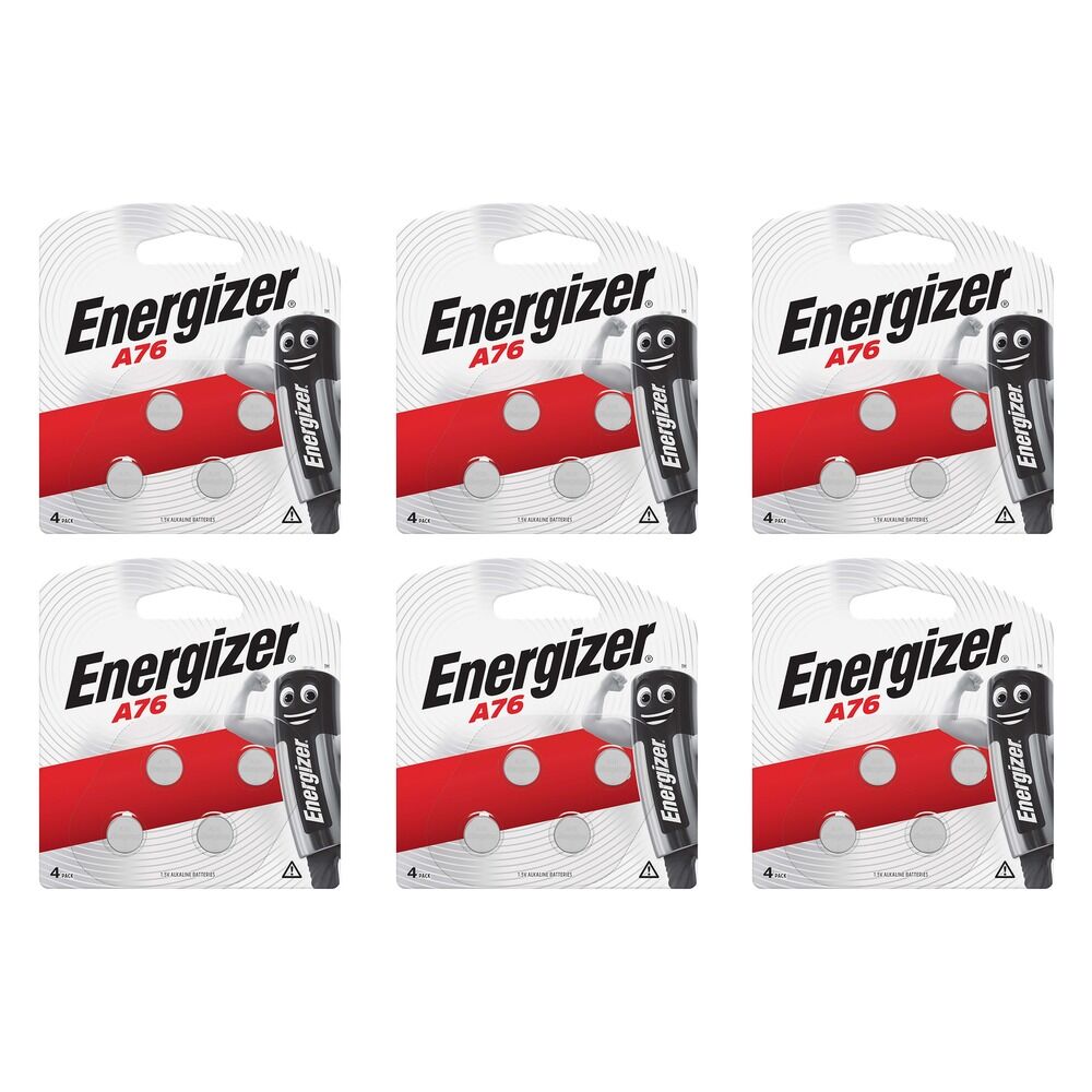 Energizer A76 Silver Oxide Button Battery 4 Pack Bundle of 6