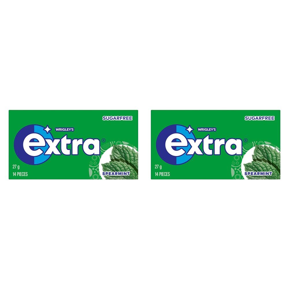 Extra Spearmint Sugar Free Chewing Gum 14 Pack x 24 Bundle of 2