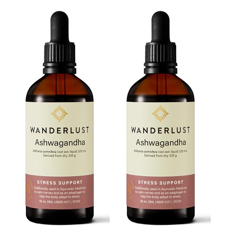 Wanderlust Ashwagandha Liquid Herbal Extract Drops 90mL Pack of 2