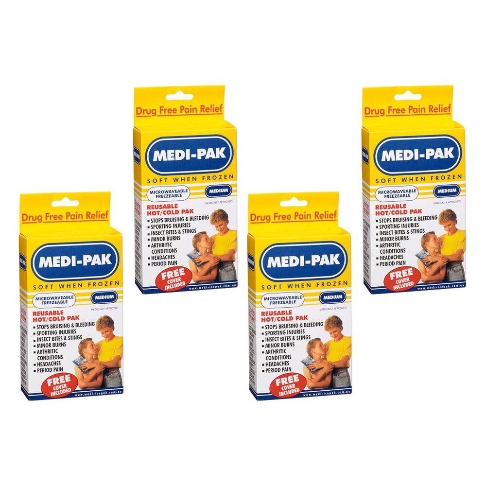 Medi-Ice Pak Hot & Cold Gel Pack Medium 420g Bundle of 4