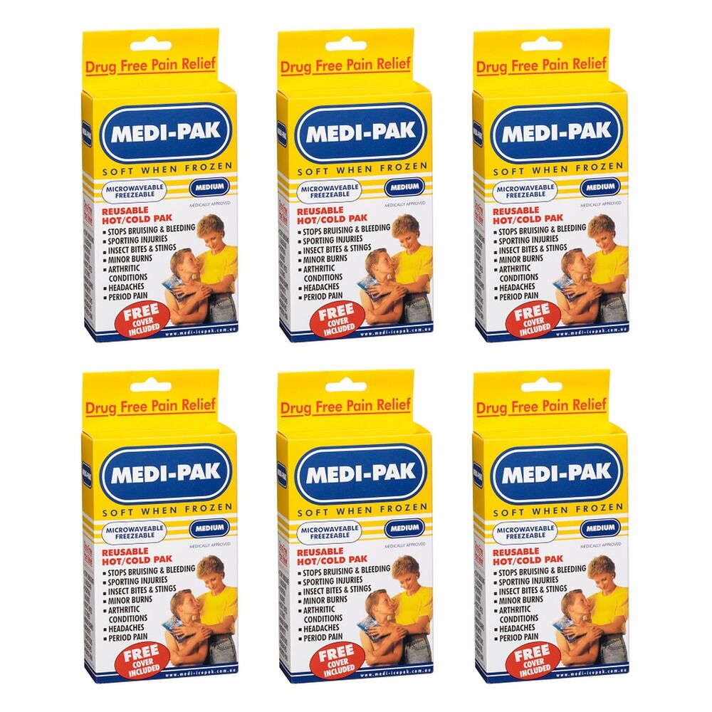 Medi-Ice Pak Hot & Cold Gel Pack Medium 420g Bundle of 6