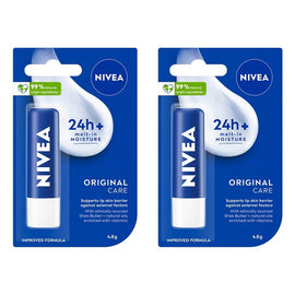 NIVEA 24h Melt-In Moisture Lip Balm Original 4.8g Pack of 2