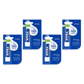 NIVEA 24h Melt-In Moisture Lip Balm Original 4.8g Pack of 4